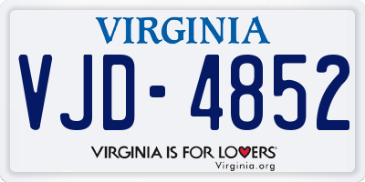 VA license plate VJD4852