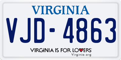 VA license plate VJD4863
