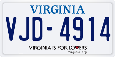 VA license plate VJD4914