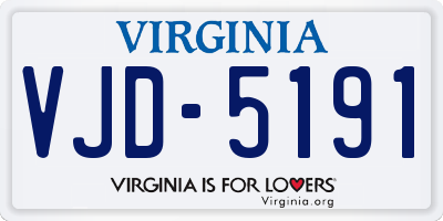 VA license plate VJD5191