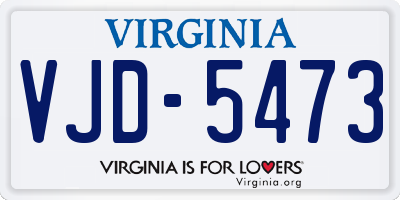 VA license plate VJD5473