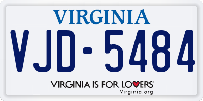 VA license plate VJD5484