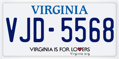 VA license plate VJD5568