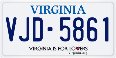 VA license plate VJD5861