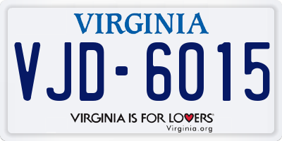 VA license plate VJD6015