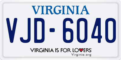 VA license plate VJD6040