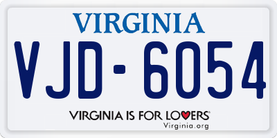 VA license plate VJD6054