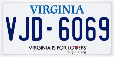 VA license plate VJD6069