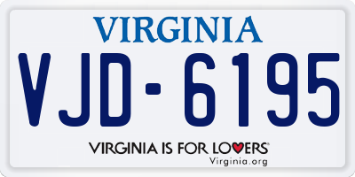 VA license plate VJD6195