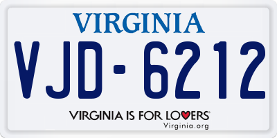 VA license plate VJD6212