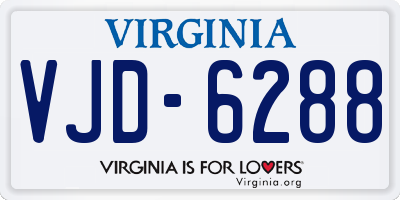 VA license plate VJD6288