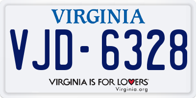 VA license plate VJD6328