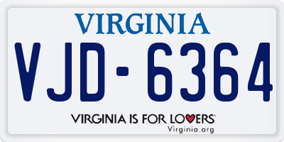 VA license plate VJD6364