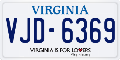 VA license plate VJD6369