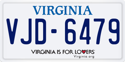 VA license plate VJD6479