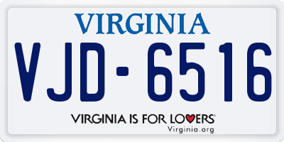 VA license plate VJD6516