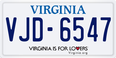VA license plate VJD6547