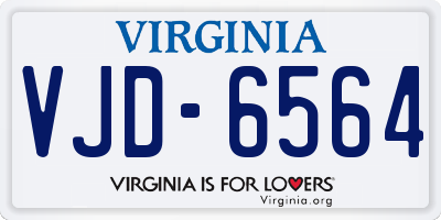 VA license plate VJD6564