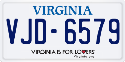 VA license plate VJD6579