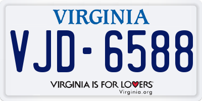 VA license plate VJD6588
