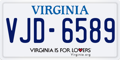 VA license plate VJD6589