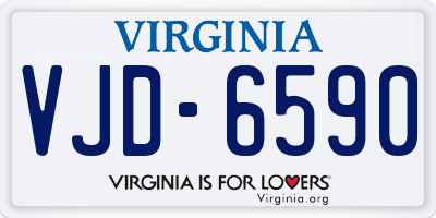 VA license plate VJD6590