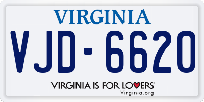 VA license plate VJD6620