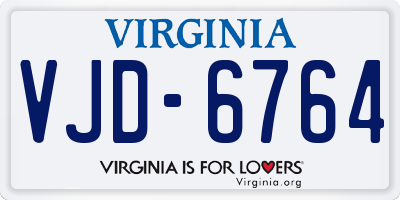 VA license plate VJD6764