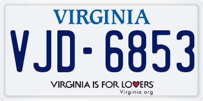 VA license plate VJD6853