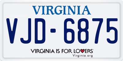 VA license plate VJD6875