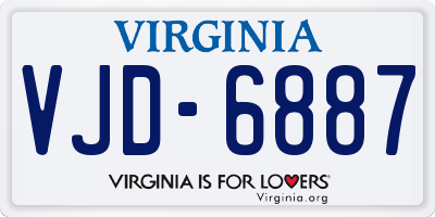 VA license plate VJD6887