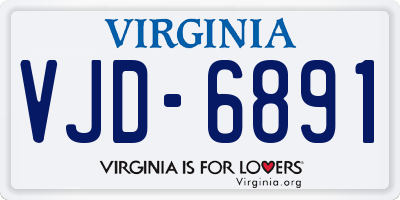 VA license plate VJD6891