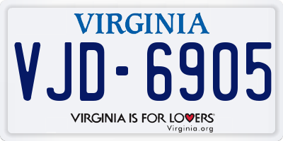 VA license plate VJD6905