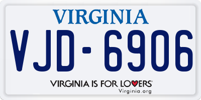 VA license plate VJD6906