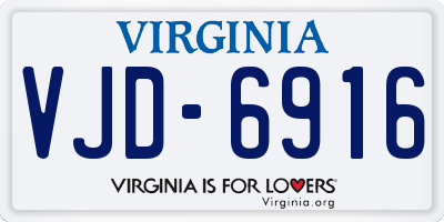 VA license plate VJD6916