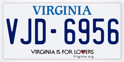 VA license plate VJD6956