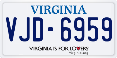 VA license plate VJD6959