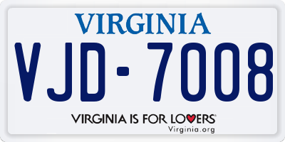 VA license plate VJD7008