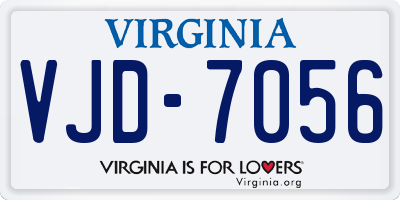 VA license plate VJD7056