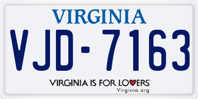 VA license plate VJD7163