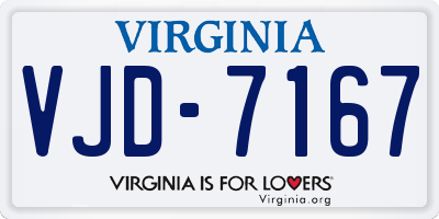 VA license plate VJD7167