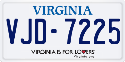 VA license plate VJD7225