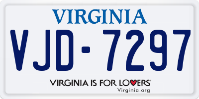 VA license plate VJD7297