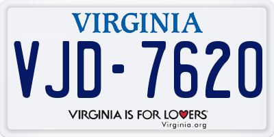 VA license plate VJD7620