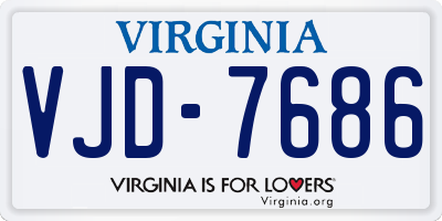VA license plate VJD7686