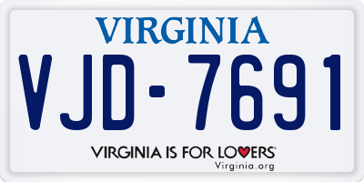 VA license plate VJD7691