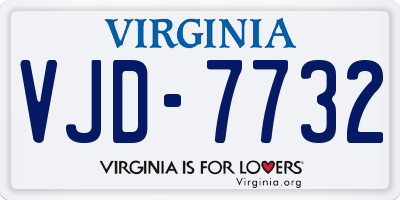 VA license plate VJD7732