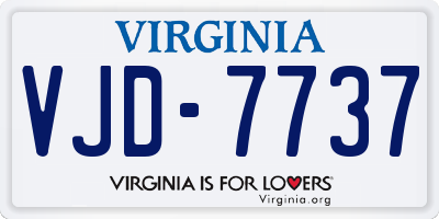 VA license plate VJD7737