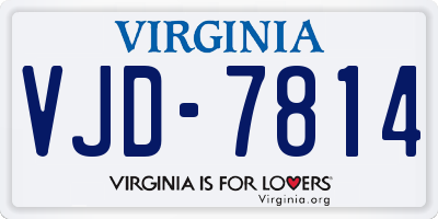 VA license plate VJD7814