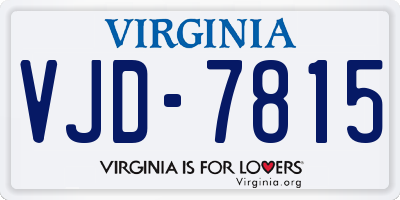 VA license plate VJD7815